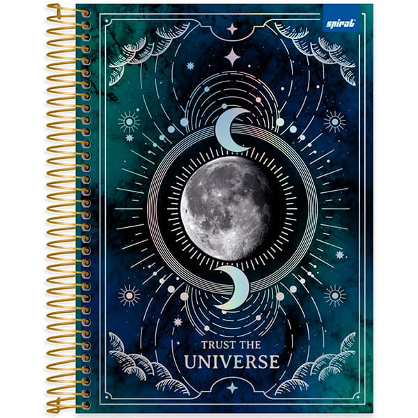 Caderno Universitário Capa Dura, 10 x 1, 160 Folhas, Multiverso, 2520590, Spiral Mult - PT 1 UN