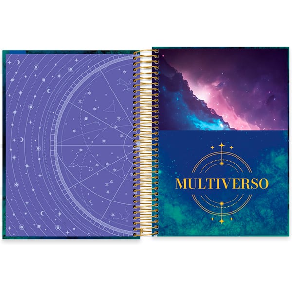 Caderno Universitário Capa Dura, 10 x 1, 160 Folhas, Multiverso, 2520590, Spiral Mult - PT 1 UN