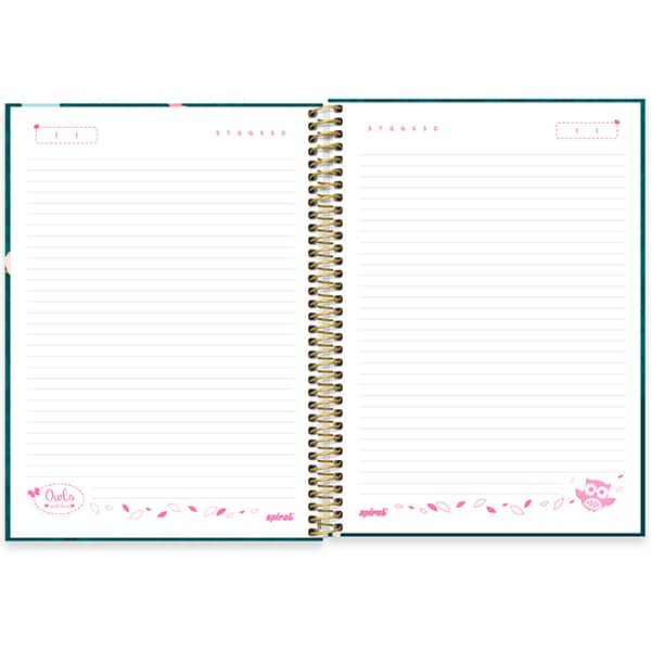 Caderno Universitário Capa Dura, 1 x 1, 80 Folhas, Corujuinhas, 2520286, Spiral Cor - PT 1 UN