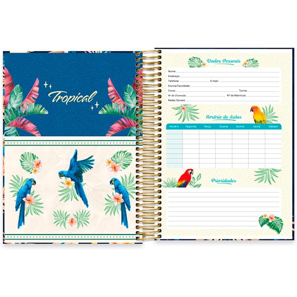 Caderno univ.capa dura 10x1 160fls Tropical 2520637 Spiral Ten PT 1 UN