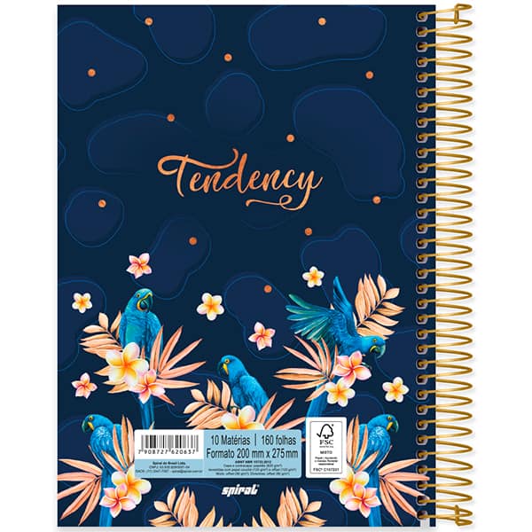 Caderno univ.capa dura 10x1 160fls Tropical 2520637 Spiral Ten PT 1 UN