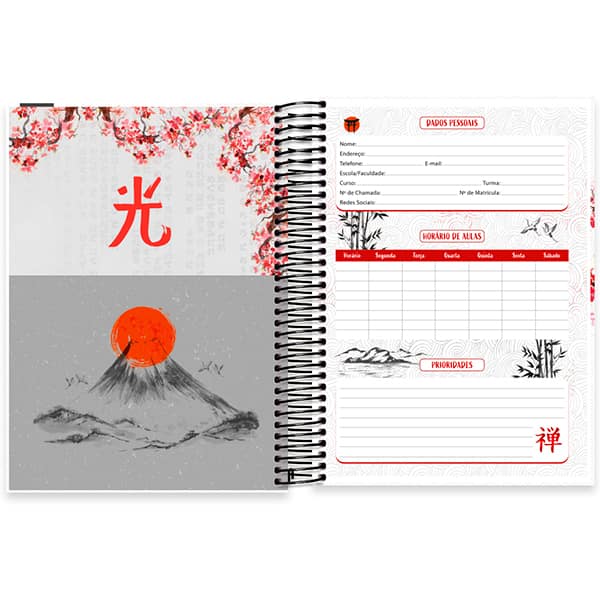 Caderno Universitário Capa Dura, 10 x 1, 160 Folhas, Zen, 2519259, Spiral Zen - PT 1 UN