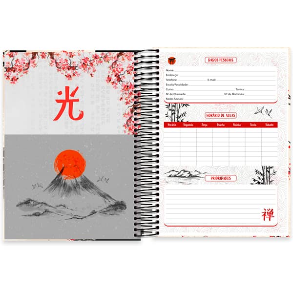 Caderno Universitário Capa Dura, 10 x 1, 160 Folhas, Zen, 2519266, Spiral Zen - PT 1 UN