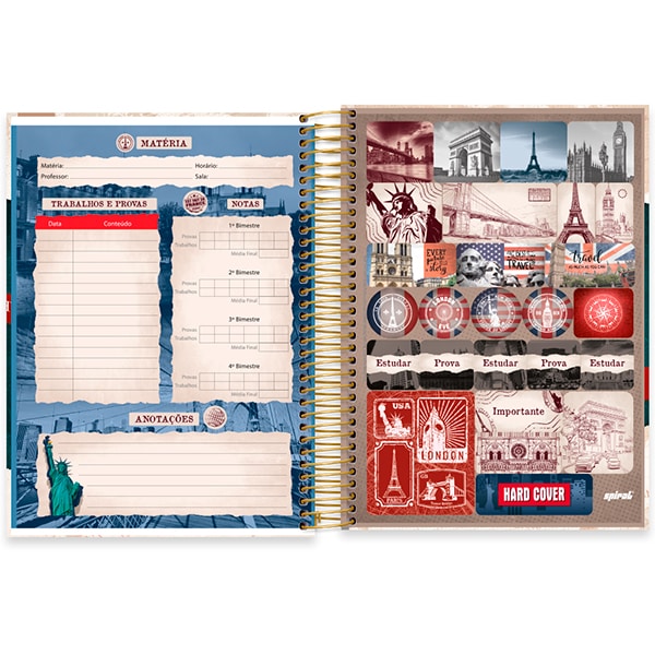 Caderno univ.capa dura 15x1 240fls Hard Cover 2519426 Spiral Har PT 1 UN