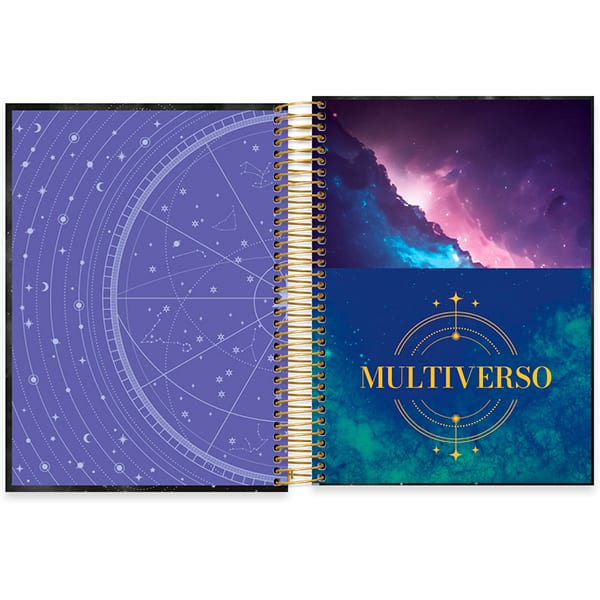 Caderno Universitário Capa Dura, 15 x 1, 240 Folhas, Multiverso, 2520675, Spiral Mult - PT 1 UN