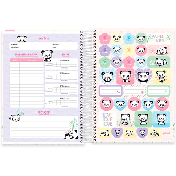 Caderno Universitário Capa Dura, 15 x 1, 240 Folhas, Panda, 2520682, Spiral Ten - PT 1 UN