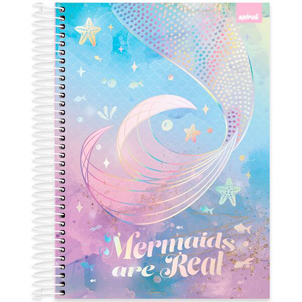 Caderno Universitário Capa Dura, 15 x 1, 240 Folhas, Sereia, 2520699, Spiral Ten - PT 1 UN