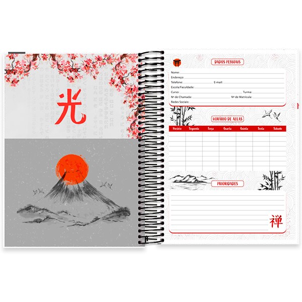 Caderno Universitário Capa Dura, 15 x 1, 240 Folhas, Zen, 2519280, Spiral Zen - PT 1 UN