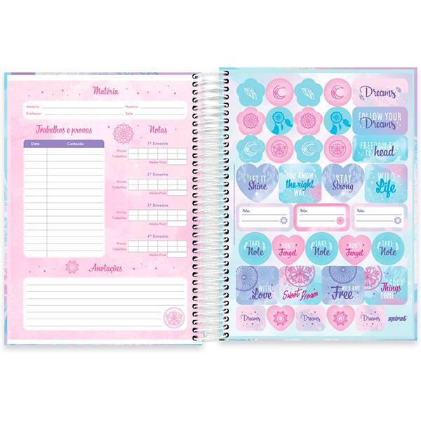 Caderno Universitário Capa Dura, 20 x 1, 320 Folhas, Dreams, 2520705, Spiral Dms - PT 1 UN