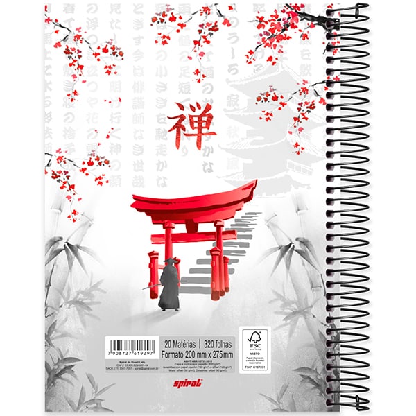 Caderno univ.capa dura 20x1 320fls Zen 2519297 Spiral Zen PT 1 UN