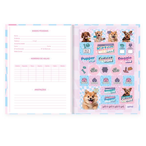 Caderno Universitário Capa Dura, 1 x 1, 80 Folhas, My Pet, Cachorro, 2520781, Spiral Pet - PT 1 UN