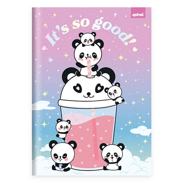 Caderno Universitário Capa Dura, 1 x 1, 80 Folhas, Panda, 2520804, Spiral Ten - PT 1 UN