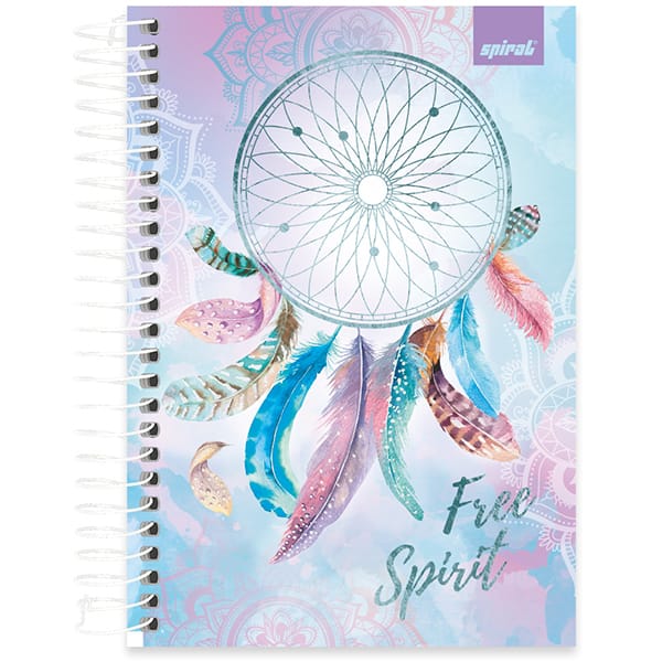 Caderno 1/4 espiral capa dura, 1 matéria, 80 folhas, Dreams, 2521061, Spiral Dms - PT 1 UN