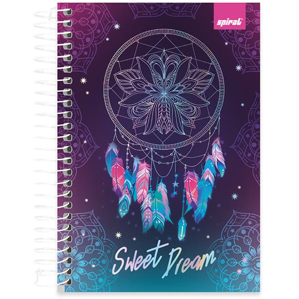 Caderno 1/4 espiral capa dura, 1 matéria, 160 folhas, Dreams, 2521122, Spiral Dms - PT 1 UN