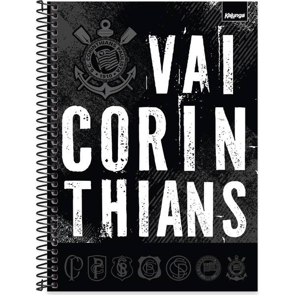 Caderno Universitário Capa Dura, 1x1, 160 Folhas, Corinthians, Vai Corinthians, 2754038, Spiral Sccp - PT 1 UN Caderno Universitário Capa Dura, 1x1, 160 Folhas, Corinthians, Vai Corinthians, 2754038, Spiral Sccp - PT 1 UN