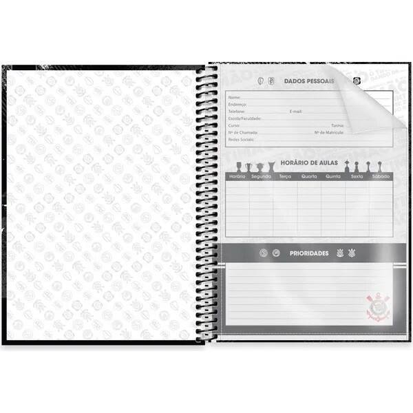 Caderno Universitário Capa Dura, 1x1, 160 Folhas, Corinthians, Vai Corinthians, 2754038, Spiral Sccp - PT 1 UN Caderno Universitário Capa Dura, 1x1, 160 Folhas, Corinthians, Vai Corinthians, 2754038, Spiral Sccp - PT 1 UN