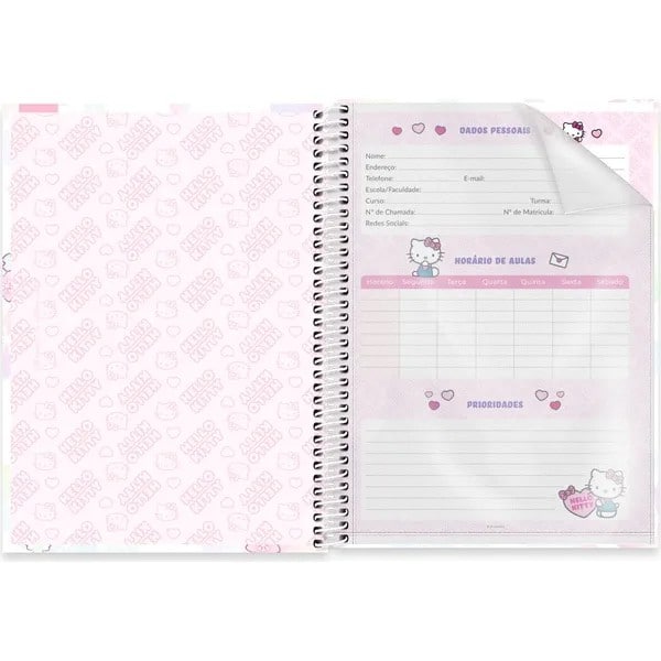 Caderno univ.capa dura 1x1 80fls Hello Kitty 2756391 Spiral Hki PT 1 UN