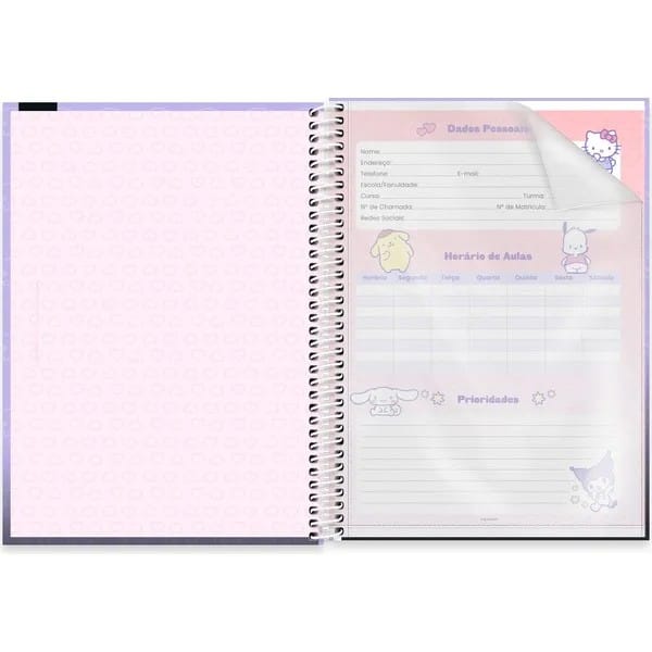 Caderno univ.capa dura 1x1 80fls H.Kitty Amig 2756742 Spiral Hka PT 1 UN