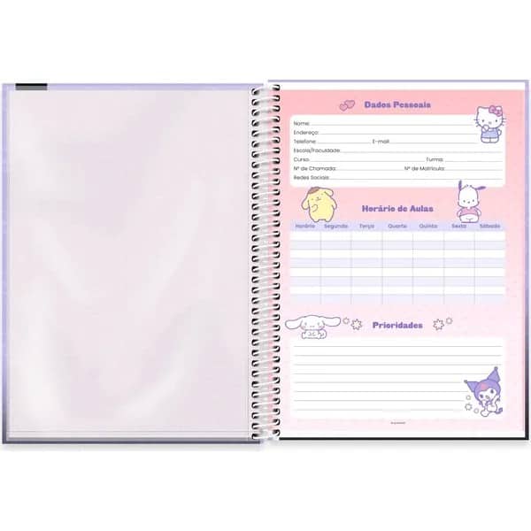 Caderno univ.capa dura 1x1 80fls H.Kitty Amig 2756742 Spiral Hka PT 1 UN