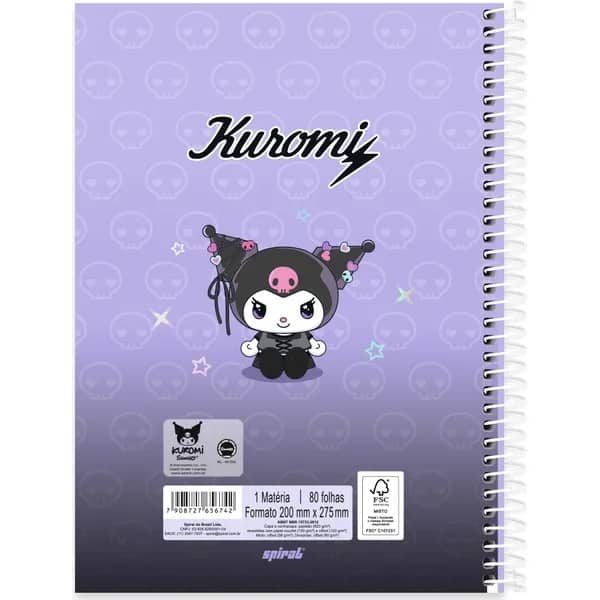 Caderno univ.capa dura 1x1 80fls H.Kitty Amig 2756742 Spiral Hka PT 1 UN