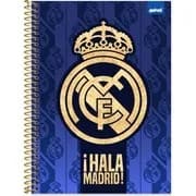 Caderno Universitário Capa Dura, 1x1, 80 folhas, Real Madrid FC, 2760169, Spiral Rea - PT 1 UN