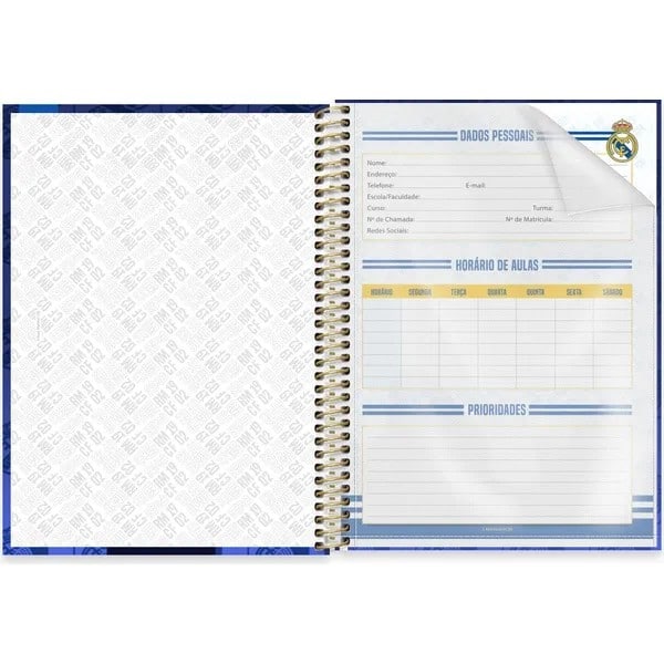 Caderno Universitário Capa Dura, 1x1, 80 folhas, Real Madrid FC, 2760176, Spiral Rea - PT 1 UN Caderno Universitário Capa Dura, 1x1, 80 folhas, Real Madrid FC, 2760176, Spiral Rea - PT 1 UN