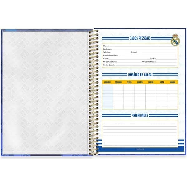 Caderno Universitário Capa Dura, 1x1, 80 folhas, Real Madrid FC, 2760176, Spiral Rea - PT 1 UN Caderno Universitário Capa Dura, 1x1, 80 folhas, Real Madrid FC, 2760176, Spiral Rea - PT 1 UN