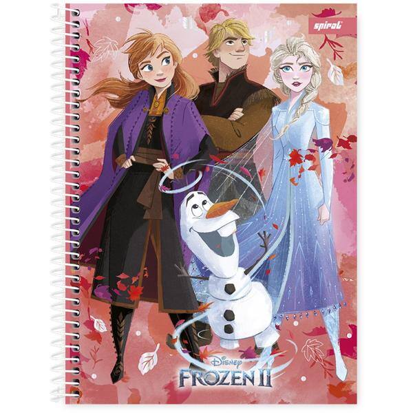 Caderno universitário capa dura 1x1 80 folhas, Disney Frozen, Spiral, 211690 - PT 1 UN