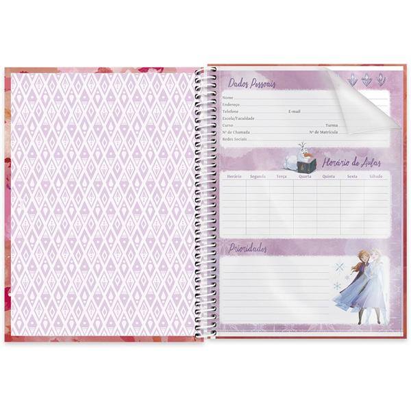 Caderno universitário capa dura 1x1 80 folhas, Disney Frozen, Spiral, 211690 - PT 1 UN