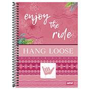 Caderno universitário capa dura 1x1 80 folhas, Hang Loose, Spiral, 211581 - PT 1 UN