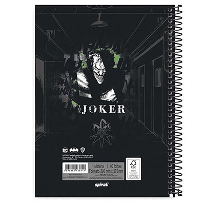 Caderno universitário capa dura 1x1 80 folhas, Joker, Spiral, 211597 - PT 1 UN