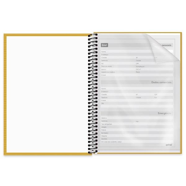 Caderno universitário capa dura 1x1 80 folhas, Brief Amarelo, Spiral, 211694 - PT 1 UN