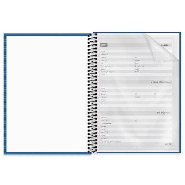 Caderno universitário capa dura 1x1 80 folhas, Brief Azul, Spiral, 211695 - PT 1 UN