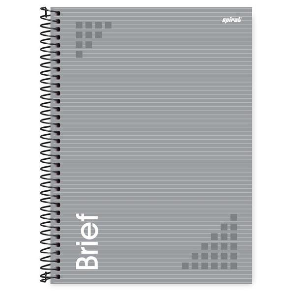 Caderno universitário capa dura 1x1 80 folhas, Brief Cinza, Spiral, 211696 - PT 1 UN