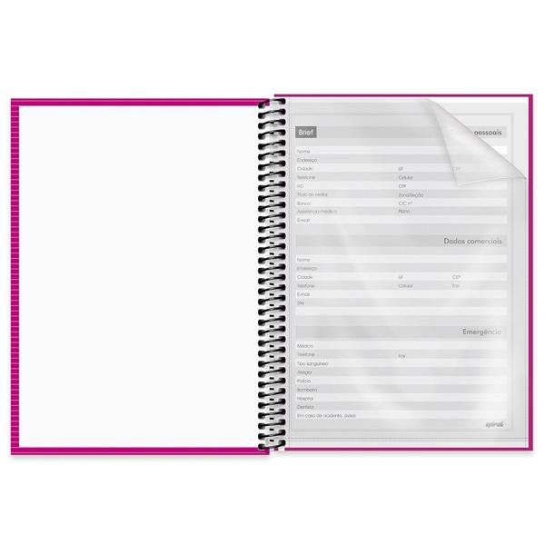 Caderno universitário capa dura 1x1 80 folhas, Brief Rosa, Spiral, 211700 - PT 1 UN