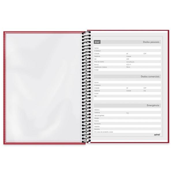Caderno universitário capa dura 1x1 80 folhas, Brief Vermelho, Spiral, 211701 - PT 1 UN
