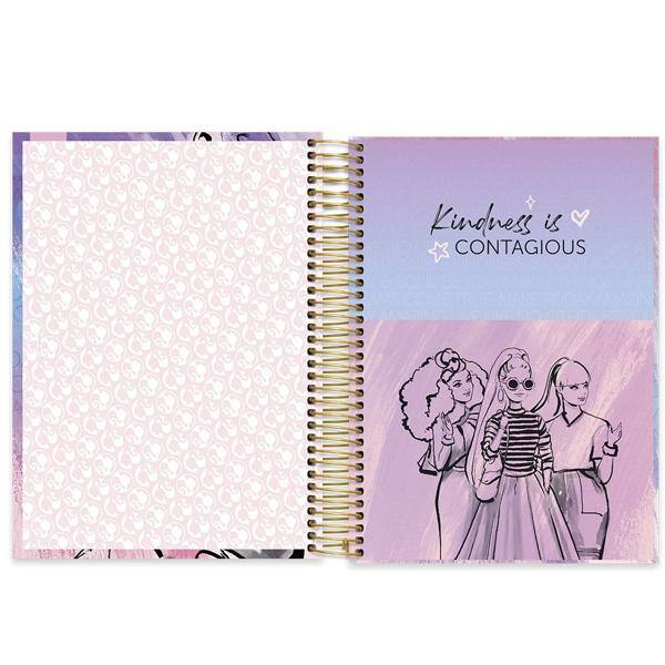 Caderno universitário capa dura 10x1 160 folhas, Barbie, Spiral, 211814 - PT 1 UN