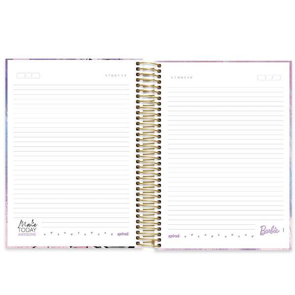 Caderno universitário capa dura 10x1 160 folhas, Barbie, Spiral, 211814 - PT 1 UN