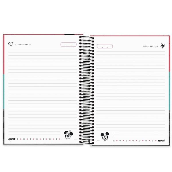 Caderno universitário capa dura 10x1 160 folhas, Disney Mickey & Minnie, Spiral, 211822 - PT 1 UN