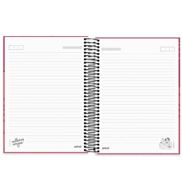 Caderno universitário capa dura 10x1 160 folhas, Turma da Mônica, Spiral, 211927 - PT 1 UN