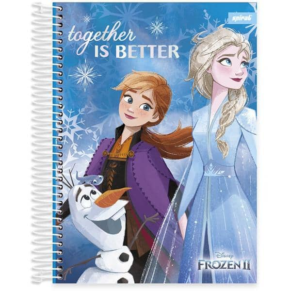 Caderno universitário capa dura 15x1 240 folhas, Disney Frozen, Spiral, 212071 - PT 1 UN