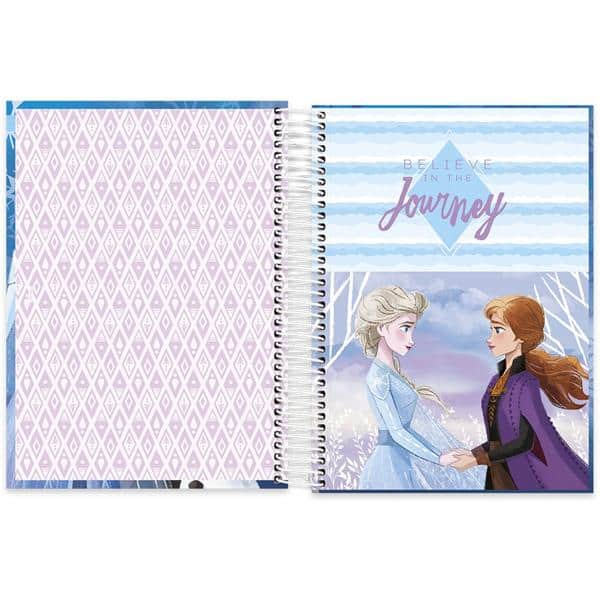 Caderno universitário capa dura 15x1 240 folhas, Disney Frozen, Spiral, 212071 - PT 1 UN