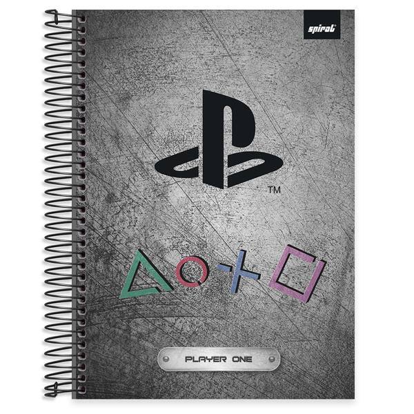 Caderno universitário capa dura 15x1 240 folhas, Playstation, Spiral, 212031 - PT 1 UN