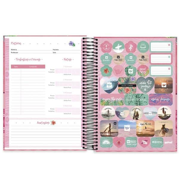 Caderno universitário capa dura 20x1 320 folhas, Hang Loose, Spiral, 212121 - PT 1 UN