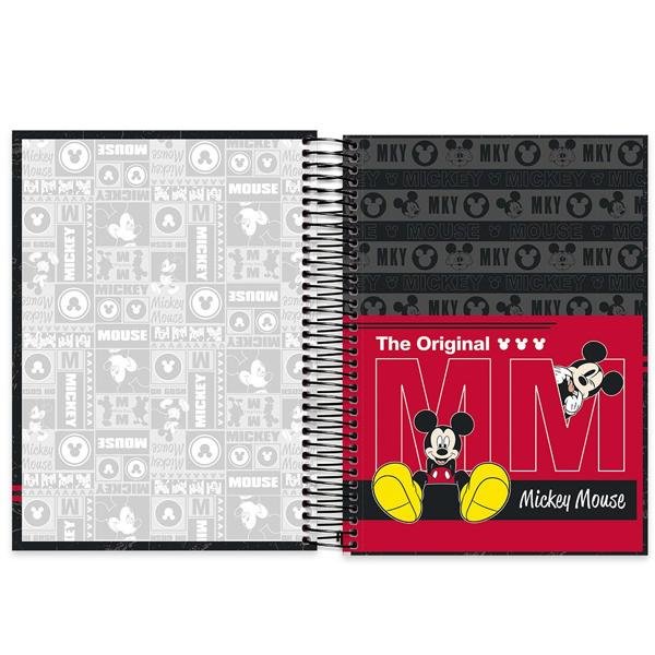 Caderno universitário capa dura 20x1 320 folhas, Disney Mickey Clássico, Spiral, 212191 - PT 1 UN