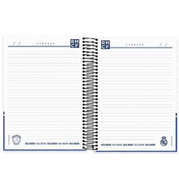 Caderno universitário capa dura 20x1 320 folhas Real Madrid 212157 Spiral PT 1 UN