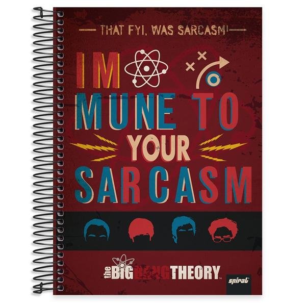 Caderno universitário capa dura 20x1 320 folhas, The Big Bang Theory, Spiral, 212173 - PT 1 UN