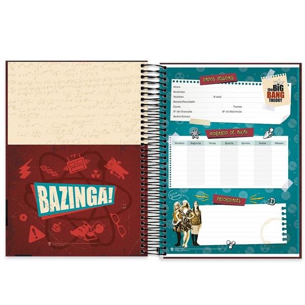Caderno universitário capa dura 20x1 320 folhas, The Big Bang Theory, Spiral, 212173 - PT 1 UN