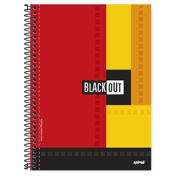 Caderno Universitário Capa Dura 1X1 80 Folhas Black Out Vermelho Spiral - PT 1 UN