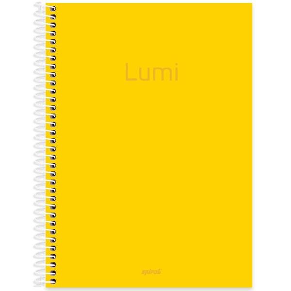 Caderno universitário capa polipropileno 1x1 80 folhas, Lumi Amarelo, Spiral, 211681 - PT 1 UN